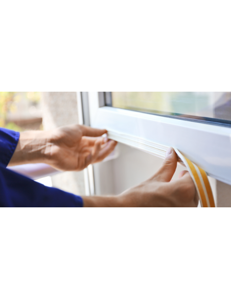 Burlete de caucho INOFIX adhesivo Negro 6m 4x9mm | Listo para instalar