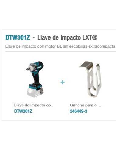 LLAVE IMPACTO DTW301Z BL 18V LXT 330NM 1/2 BOLA MAKITA