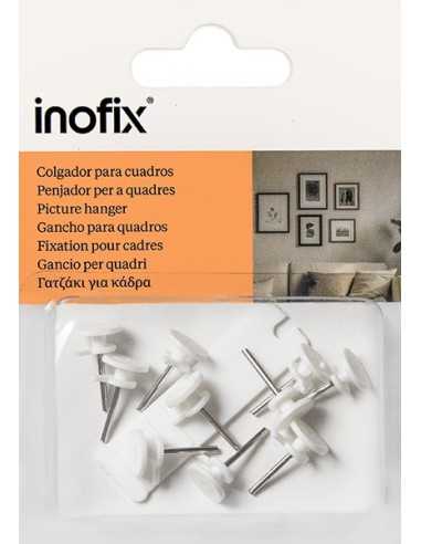 Colgador de pared INOFIX Cuelgafácil Blanco 6 unidades | Recíbelo en 24/48 h