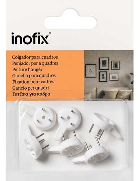 Colgador de pared INOFIX Cuelgafácil Blanco 6 unidades | Recíbelo en 24/48 h