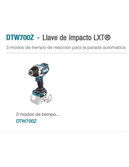 LLAVE DE IMPACTO DTW700Z BL 18V LXT 1/2 700NM MAKITA