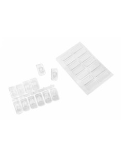 Ganchos Mini INOFIX transparentes 12 ganchos 14 plaquitas | Mejora tu hogar hoy