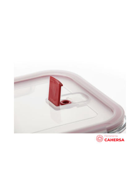 Taper Hermetico TATAY Rectangular Cristal 1.1 L Rojo |…