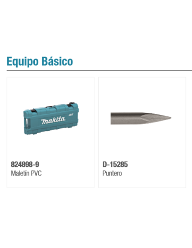 MARTILLO DEMOLEDOR HM1307C 15.3 KG SET ACCESORIOS MAKITA
