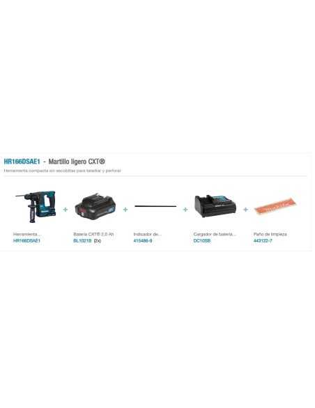 MARTILLO LIGERO HR166DSAE1 16MM 10.8V ACC KIT MAKITA