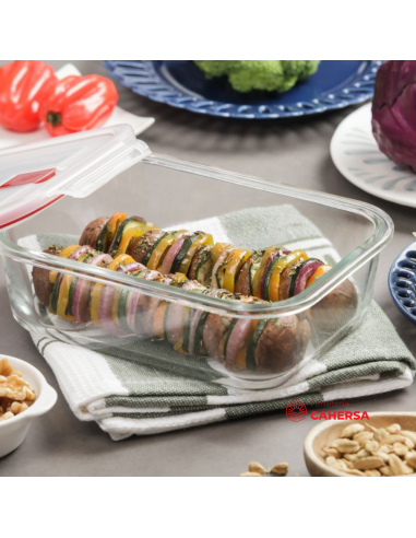 Taper Hermetico TATAY Rectangular Cristal 1.5 L Rojo |…