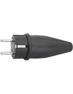 Clavija de enchufe industrial de goma IP44 16A 240V negra | Cómpralo online