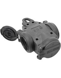 Triple schuko de goma con tapas 16A 250V negro Ref. 01471 | Cómpralo online 2