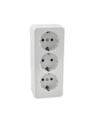 Base de enchufes 3 Tomas sin Cable T/T 16A Serie 65 | Cómpralo online