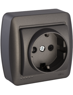 Base de enchufe Schuko 2p T/T 16A 250V Negro | Cómpralo online