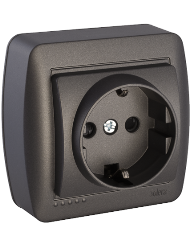 Base de enchufe Schuko 2p T/T 16A 250V Negro | Cómpralo online