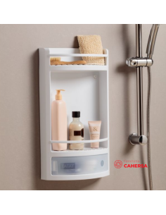 Estante de baño TATAY dos repisas cajón Blanco 2