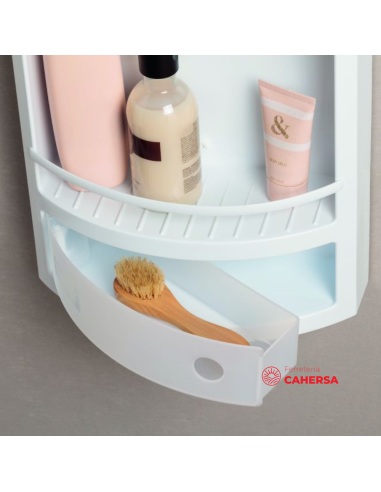 Estante de baño TATAY dos repisas cajón Blanco | Hogar TATAY