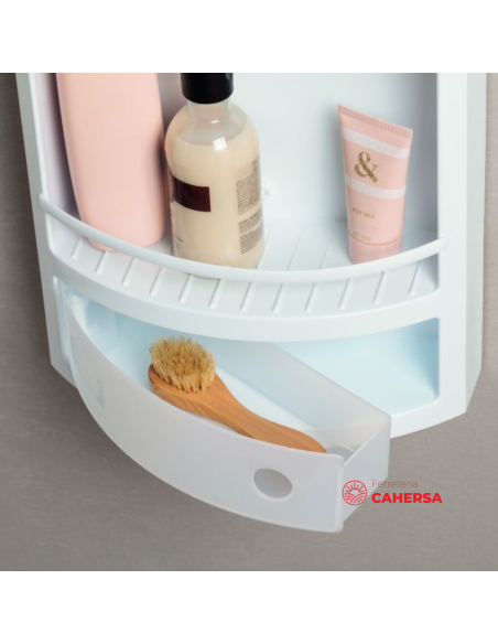 Estante de baño TATAY dos repisas cajón Blanco | Hogar TATAY