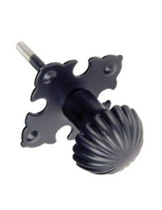 Pomo Puerta Negro Ref 524 con placa 24mm