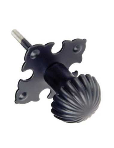 Pomo Puerta Negro Ref 524 con placa 24mm