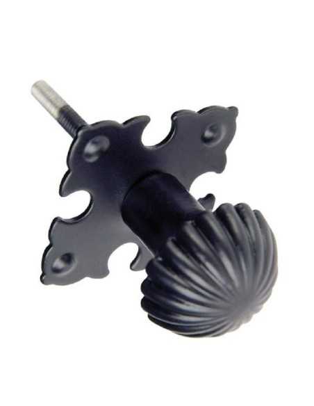 Pomo Puerta Negro Ref 524 con placa 24mm