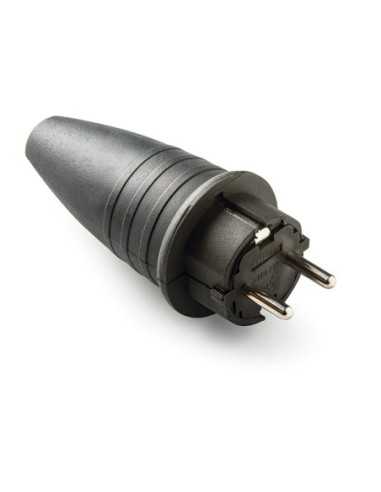 Clavija de Enchufe FAMATEL 2P+T 16A 250V Goma Negra IP44 |…