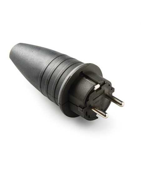Clavija de Enchufe FAMATEL 2P+T 16A 250V Goma Negra IP44 |…