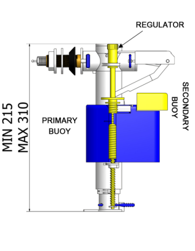 Grifo Boya cisterna inodoro T-648 Pistón alimentación VH…