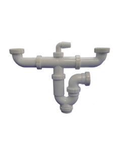Sifón desague T-47L curvo doble tuerca loca 1 1/2 x 1…