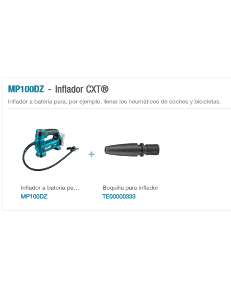 INFLADOR A BATERIA MP100DZ 10.8V CXT MAKITA