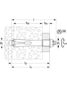 Anclaje metálico de expansión FISCHER FSL M8 x 60 D10 50 unidades 2