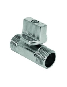 Válvula esfera MINI PN16 Mando de metal cromado 3/8Macho X 3/8Macho