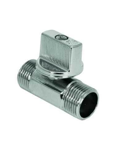 Válvula esfera MINI PN16 Mando de metal cromado 3/8Macho X 3/8Macho