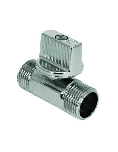 Válvula esfera MINI PN16 Mando de metal cromado 3/8Macho X 3/8Macho