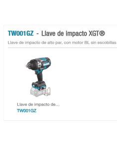 LLAVE IMPACTO TW001GZ BL 40VMAX 3/4 1.800NM MAKITA 2