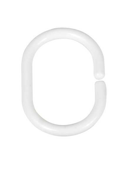 Anillas para cortina de ducha WENKO blancas pequeñas pack 12