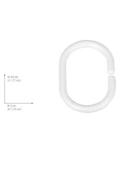 Anillas para cortina de ducha WENKO blancas pequeñas pack 12