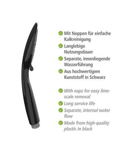 Cabezal Ducha WENKO Young 11cm Negra | Compra online