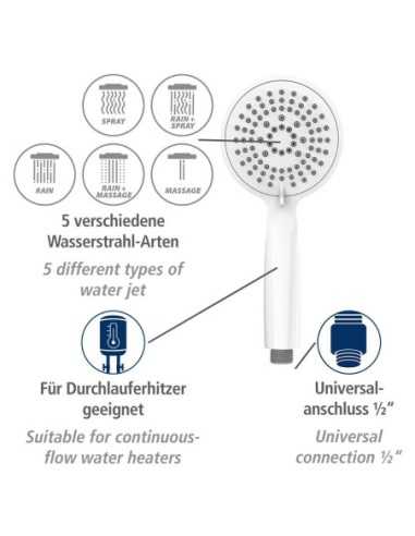 Cabezal Ducha WENKO Young 11cm Blanca | Compra online