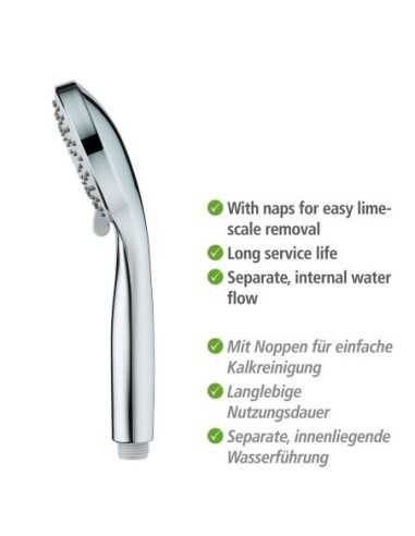 Cabezal ducha + Flexo WENKO Basic Line Inoxidable | Compra o