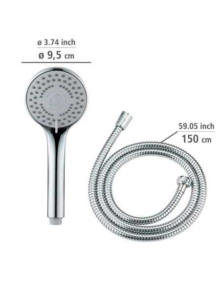 Cabezal ducha + Flexo WENKO Basic Line Inoxidable | Compra o