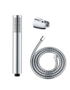 Cabezal ducha + Flexo + Soporte WENKO Basic Line Inoxidable
