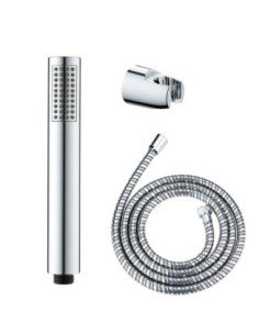 Cabezal ducha + Flexo + Soporte WENKO Basic Line Inoxidable