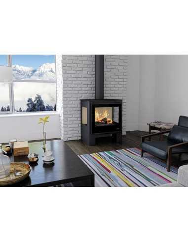 ESTUFA LORETO CON TRES CRISTALES Y FRONTAL VISION