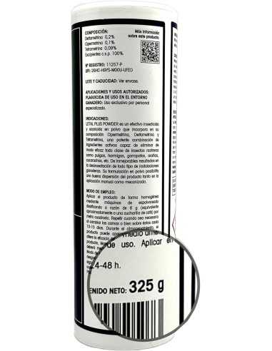 LETAL PLUS POWDER TALQUERA 325G ZOTAL