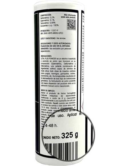 LETAL PLUS POWDER TALQUERA 325G ZOTAL