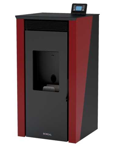 TERMOESTUFA DE PELLET DE 16 KW COLOR BURDEOS BOREAL