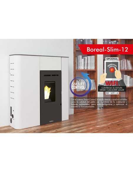 ESTUFA PELLET EXTRAPLANA 12kW MARFIL BOREAL