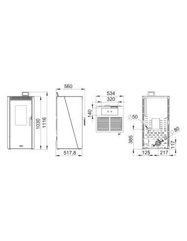 ESTUFA PELLET 12kW MARFIL - NUEVA VERSIÓN BOREAL