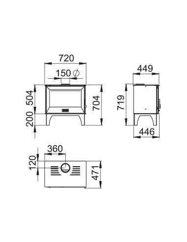 ESTUFA COLOR NEGRO BOREAL