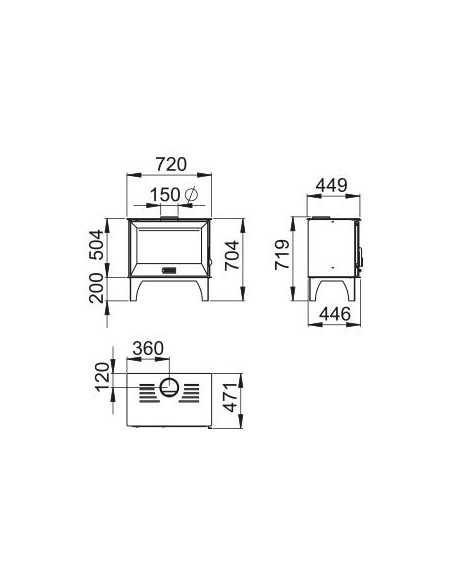 ESTUFA COLOR NEGRO BOREAL