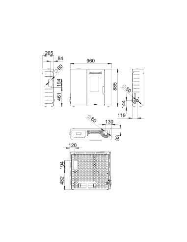 ESTUFA PELLET EXTRAPLANA 9kW NEGRO BOREAL