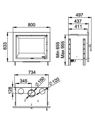 INSERTABLE 70 CON TURBINA. BASE CON PATAS REGULABLE BOREAL