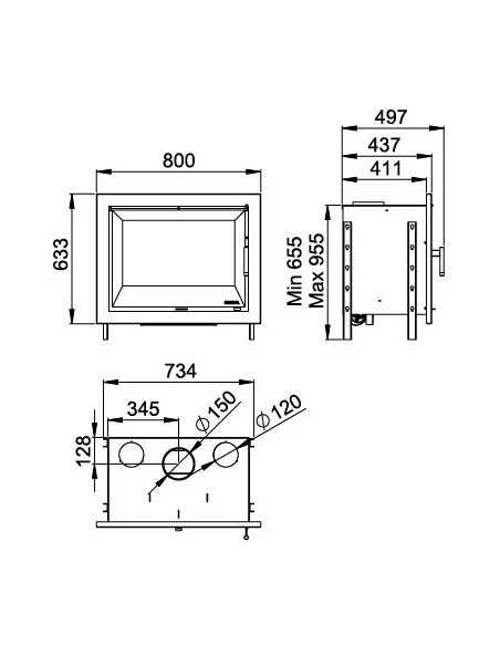 INSERTABLE 70 CON TURBINA. BASE CON PATAS REGULABLE BOREAL